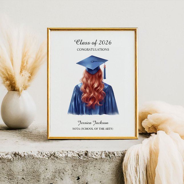 Grattis Rödhårig Kvinnlig Examinerad Årskull Poster (Skapare uppladdad)