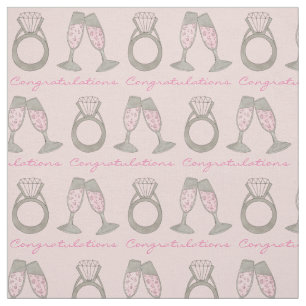 Grattis Rosa Champagne Bröllop Diamond Tyg