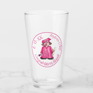 Grattis Rosa Girl Girl College Graduation Party Glaskopp
