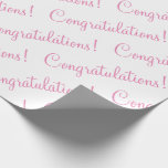 Grattis Rosa Skript Bröllop Baby Shower Presentpapper<br><div class="desc">Grattis! Vacker rosa design för bröllop,  bröllopsfest,  baby shower,  befordran,  nyfödd baby,  etc. Enkel och söt.</div>