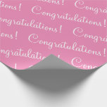 Grattis Rosa Skript Bröllop Baby Shower Wr Presentpapper<br><div class="desc">Grattis! Vacker rosa papper för bröllop,  möhippa,  examen,  baby shower,  befordran,  nyfödd baby med mera.  Enkel och söt.</div>