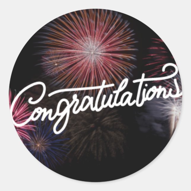 grattis runt klistermärke (Framsida)