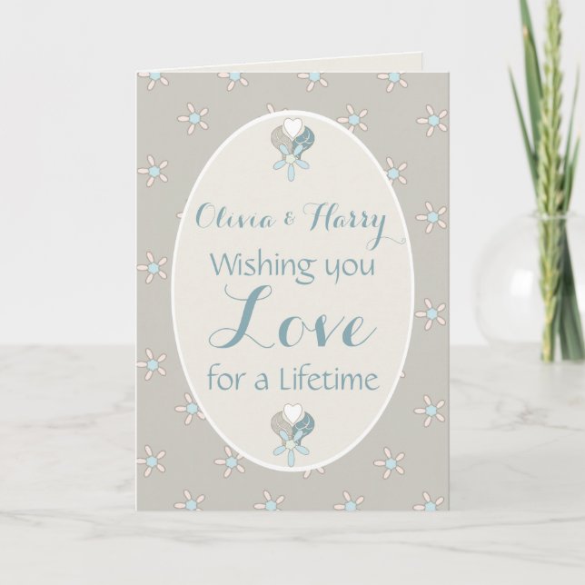 Grattis shabby chic bröllagsgratulation kort (Framsida)