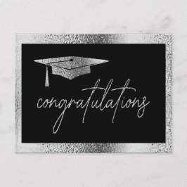 Grattis Silver Grad Cap Studenten Vykort