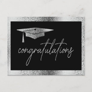 Grattis Silver Grad Cap Studenten Vykort