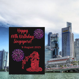 Grattis Singapore 60-årsdag, vykort