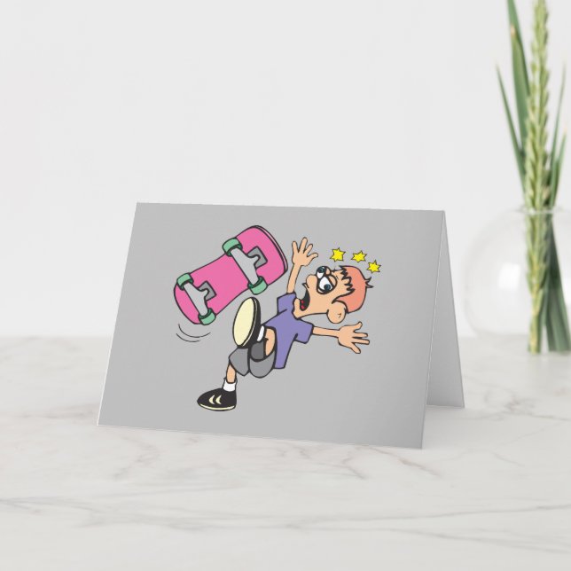 Grattis skateboard födelsedags kort (Framsida)