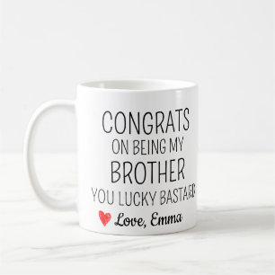 Grattis som blev min Bror du lyckliga Bajamaja Kaffemugg