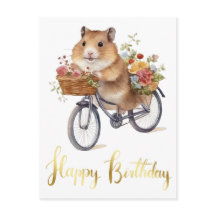 Grattis Söt Hamster Blommor Personlig
