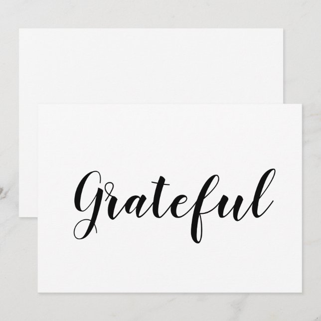 Grattis, söt thanksgiving för svartvita skript (Fram/baksida)