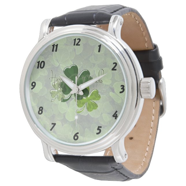 Grattis St. Patrick's Day Armbandsur (Vinklad)