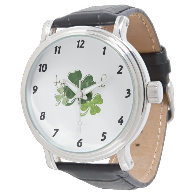 Grattis St. Patrick's Day Armbandsur (Vinklad)