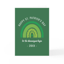 Grattis St. Patricks Day Grön regnbåge Irländsk Sh