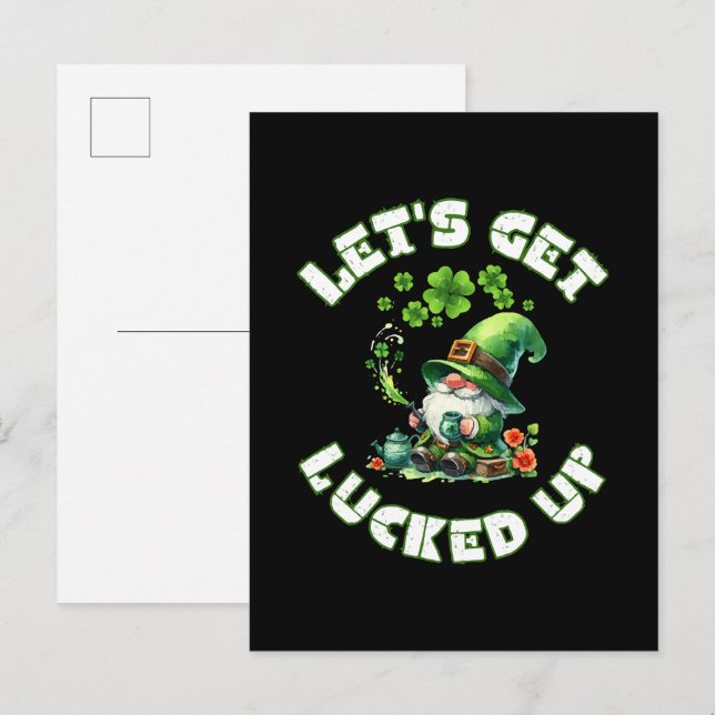 grattis St. Patrick's Day Inbjudan Vykort (Fram/baksida)