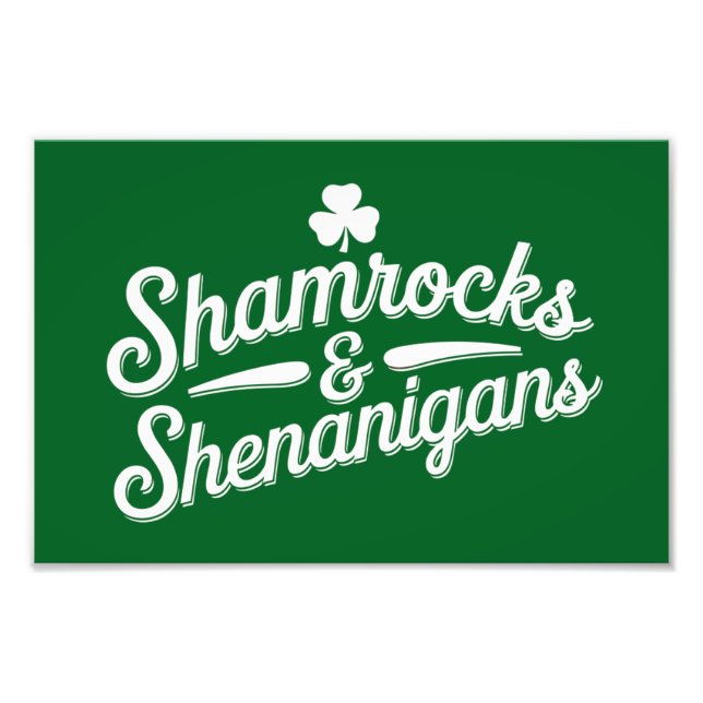 Grattis St. Patrick's Day Lucky Shamrock&Shenaniga Fototryck (Framsidan)