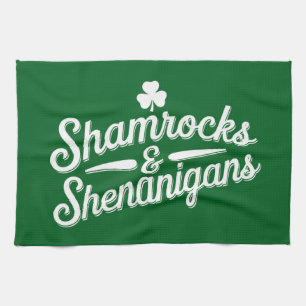 Grattis St. Patrick's Day Lucky Shamrock&Shenaniga Kökshandduk