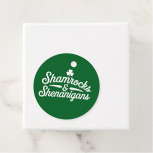 Grattis St. Patricks Day Lucky Shamrock&Shenanigan Gåvor Etiketter