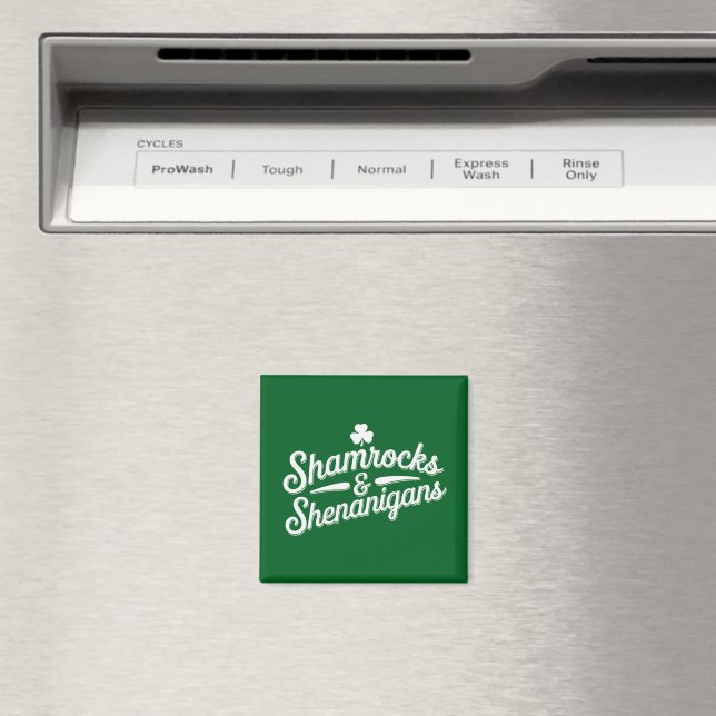 Grattis St. Patricks Day Lucky Shamrock&Shenanigan Magnet (In Situ (Dishwasher))