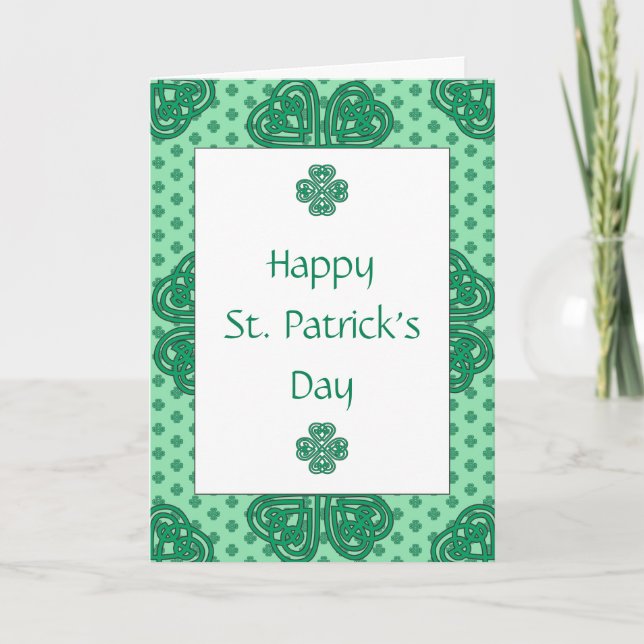 Grattis St Patrick's Day med irländskt välsignelse Helgkort (Framsida)