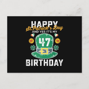 Grattis St Patricks Day Och Ja Det Är Min 47 Födel Vykort