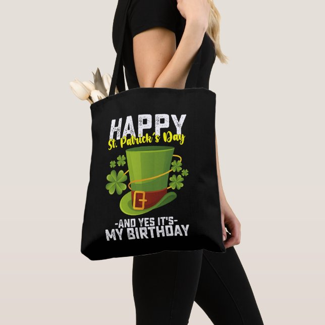 Grattis St Patrick's Day och ja det är min födelse Tygkasse (Närbild)