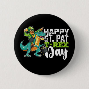 Grattis St Patrick's Day Pat T Rex Dinosaur Knapp