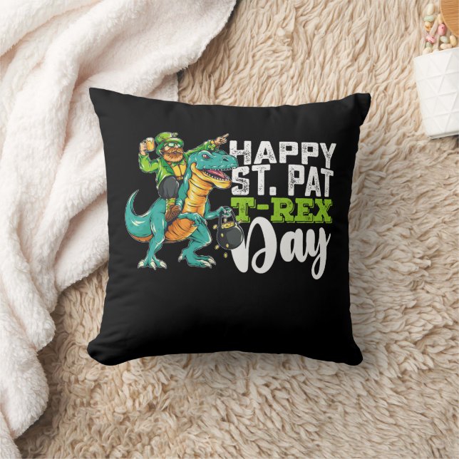 Grattis St Patrick's Day Pat T Rex Dinosaur Kudde (Filt)