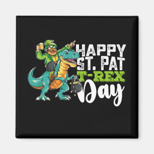 Grattis St Patrick's Day Pat T Rex Dinosaur Magnet