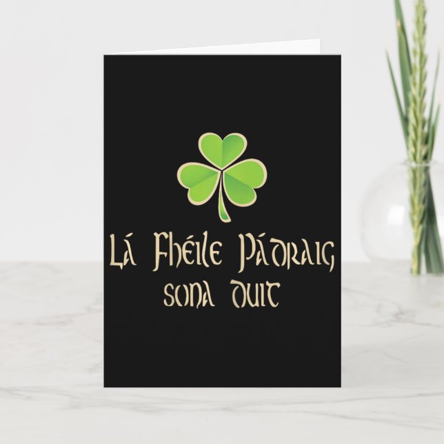 Grattis St. Patricks Day till dig på iriska - A Kort (Framsida)