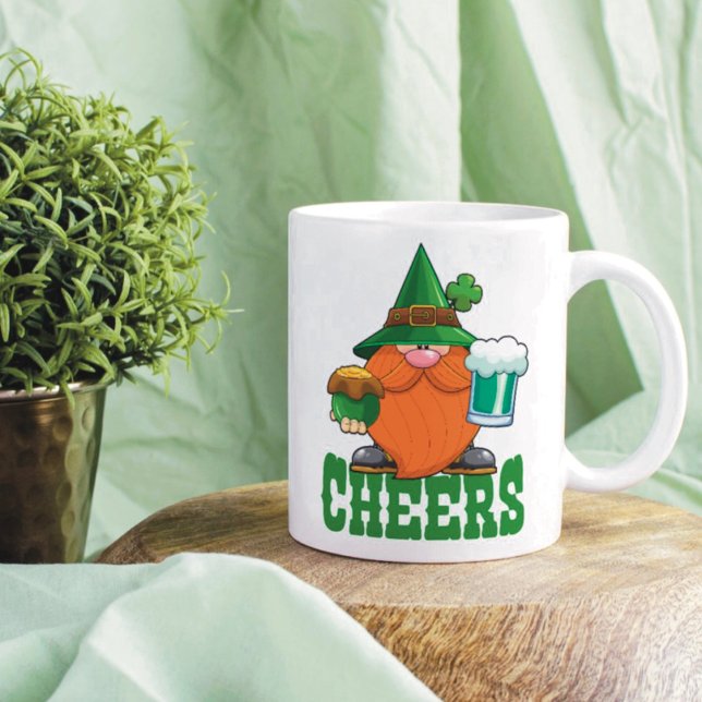 Grattis St. Patrick's Day Tomte Kaffemugg (Skapare uppladdad)