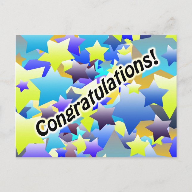 Grattis stjärnor vykort (Framsida)