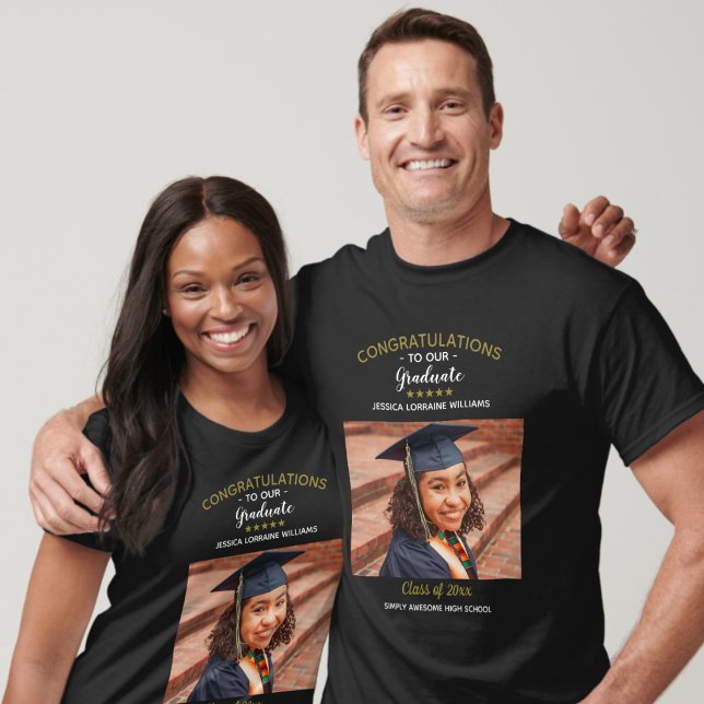 Grattis Student Anpassningsbar Photo Studenten T Shirt (Skapare uppladdad)