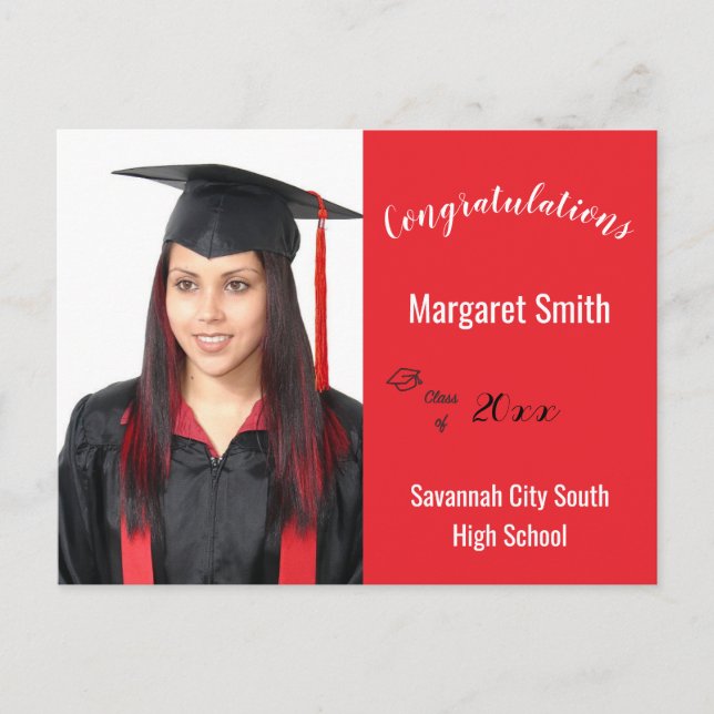 Grattis Student Anpassningsbar Photo Year School Vykort (Framsida)