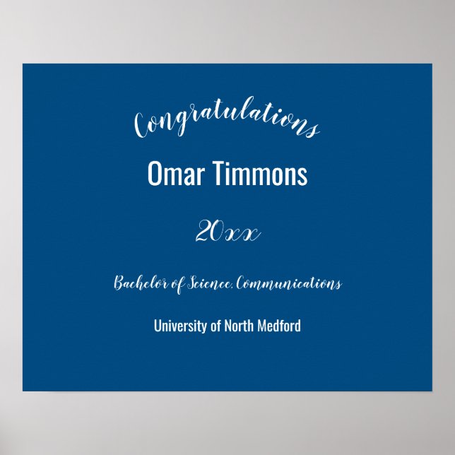 Grattis Student Anpassningsbar School and Year Poster (Framsidan)