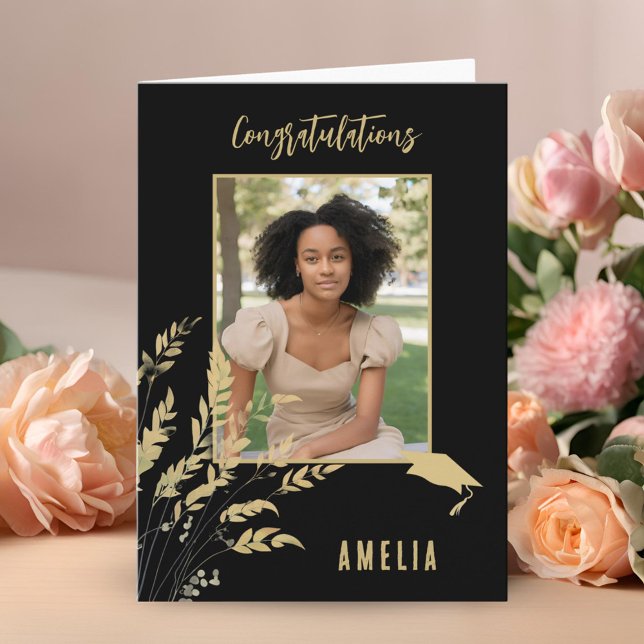 Grattis Student Foliage Student Photo Kort (Skapare uppladdad)