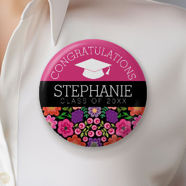 Grattis Student Girly Flowers Studenten Knapp