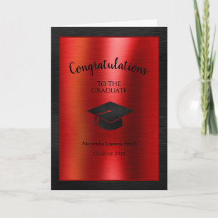Grattis Student klass 2024 Red Black Kort