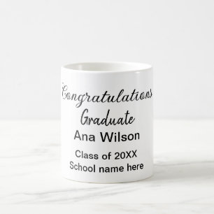 grattis student lägg till namn-klassskola kaffemugg