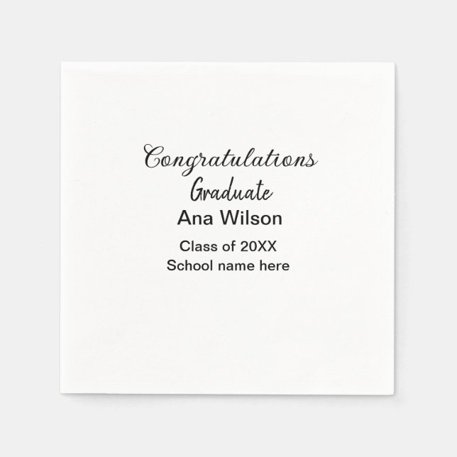 grattis student lägg till namn-klassskola pappersservett (Framsidan)