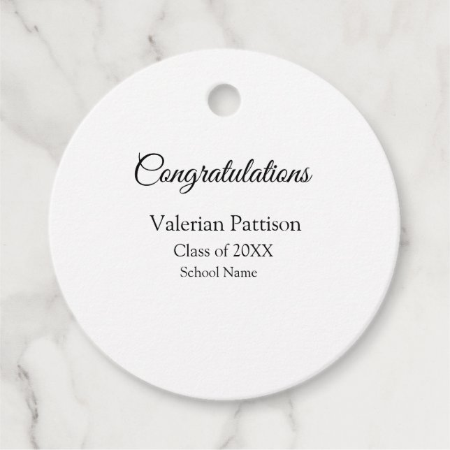 Grattis student lägger till namn simple mo gåvor etiketter (Framsida)