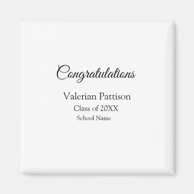 Grattis student lägger till namn simple mo magnet (Framsidan)