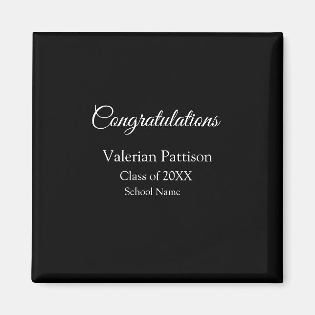 Grattis student lägger till namn simple mo magnet (Framsidan)
