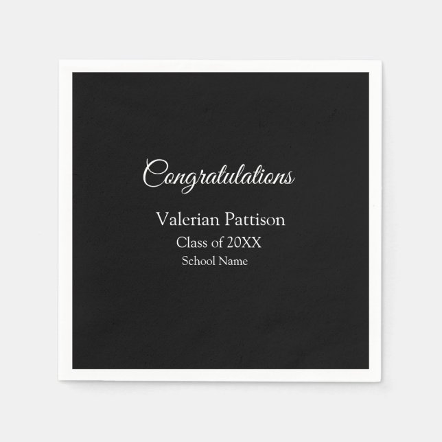 Grattis student lägger till namn simple mo pappersservett (Framsidan)