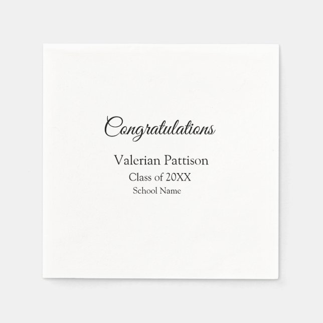 Grattis student lägger till namn simple mo pappersservett (Framsidan)