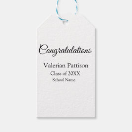 Grattis student lägger till namn simple mo presentetikett