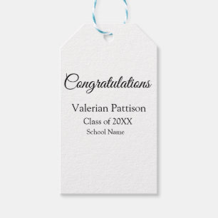 Grattis student lägger till namn simple mo presentetikett