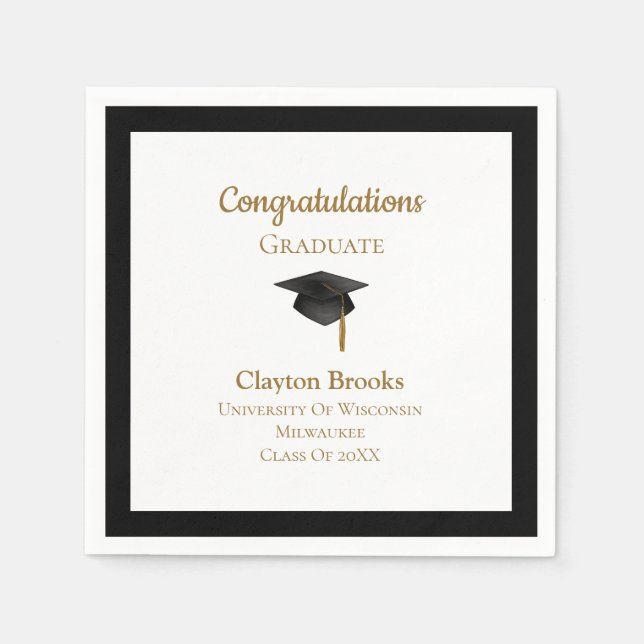 Grattis Student med tak Pappersservett (Framsidan)