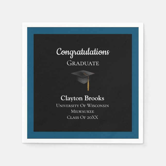 Grattis Student med tak Pappersservett (Framsidan)