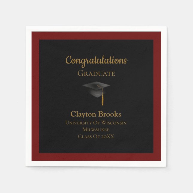 Grattis Student med tak Pappersservett (Framsidan)