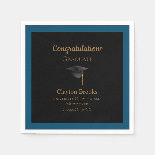 Grattis Student med tak Pappersservett (Framsidan)